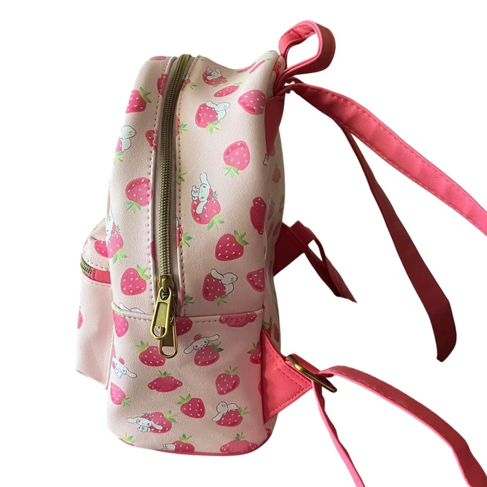 Sanrio Loungefly Cinnamoroll Strawberry Mini Backpack Pink Faux Leather Bag - Picture 2 of 7